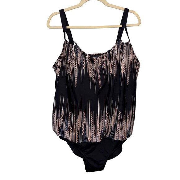 Swimsuits for All Aztec Print Swimsuit One Piece Geometric Design Size 18 - Picture 1 of 9